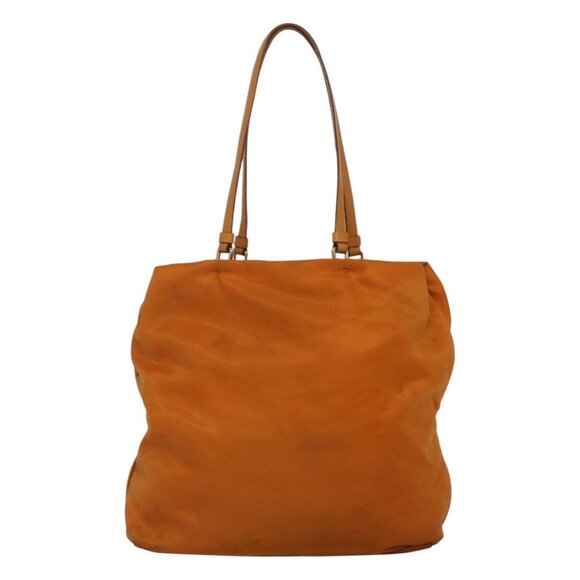 PRADA Shoulder Bag Nylon Orange Gold Auth EC663 - Picture 2 of 16